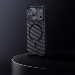 Nillkin CamShield Pro MagSafe-yhteensopiva suojakuori iPhone 17 Pro Max:lle - läpinäkyvä musta
