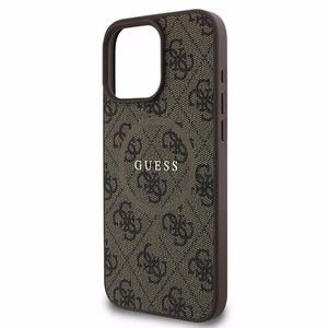 Guess 4G Ring Classic Logo MagSafe Suojakuori iPhone 16 Pro:lle - Ruskea