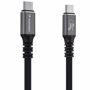 Wozinsky WPS-UY41S USB-C USB4 Kaapeli 40Gb/s 240W 1m 4K - musta