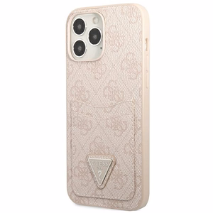 Guess 4G Triangle Logo Cardslot Suojakuori iPhone 13 Pro / 13:lle - vaaleanpunainen