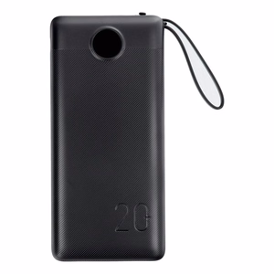 Ulkoinen akku Veger C20 (W2047 / W2059) 20000 mAh sisäänrakennetuilla Micro-USB-kaapeleilla / Type C / Lightning musta