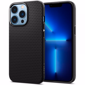 Spigen Liquid Air suojakuori laitteelle iPhone 13 Pro, mattamusta