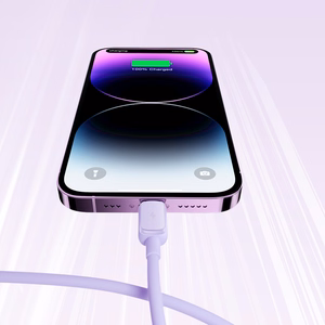 Joyroom Multi-Color Series A14 Lightning / USB-A 2.4A kaapeli 1.2m - violetti
