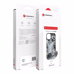 Case for iPhone 15 Forcell F-Protect Mirage compatible with Magsafe Military Drop-Test silver fog