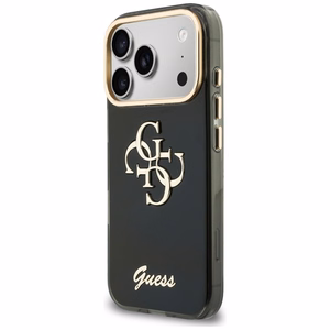 Guess IML 4G Script Metal suojakuori mallille iPhone 17 Pro Max / 18 Pro Max – väri: musta