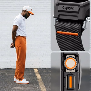 Spigen Lite Fit Pro -ranneke ja panssarilasinen näytönsuoja Apple Watch Ultra 49 mm -mallille, mustat