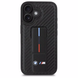BMW M Grip Stand Smooth and Carbon Suojakuori iPhone 16:lle - Musta