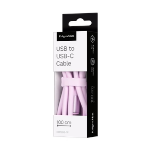 Kruger&Matz Basic USB–USB-C-silikonikaapeli, 1 m, vaaleanpunainen