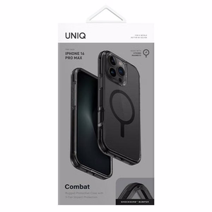 Uniq Combat kotelo iPhone 16 Pro Max 6.9" Magclick latauksella - musta