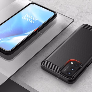 Carbon Case Joustava suojus OnePlus Nord N200 5G musta