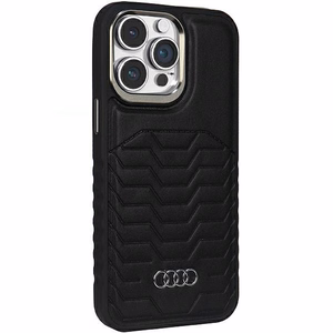 Audi Tekonahkainen Suojakuori MagSafella iPhone 15 Pro Maxille - musta