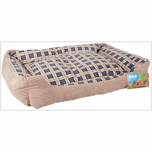 Pehmeä sohvanmallinen koiranpeti, 75 × 58 × 19 cm, koko L, beige
