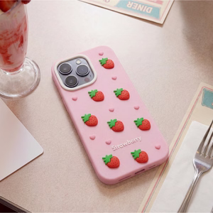 Mansikka-suojakuori iPhone 11 vaaleanpunainen