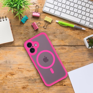 Suojakuori iPhone 16 PRO MAX:lle Full Matte Mag Cover yhteensopiva MagSafe vaaleanpunainen