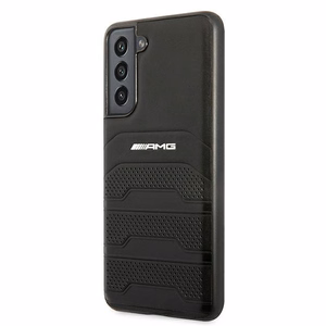AMG AMHCS21FESGSEBK S21 FE G990 czarny/black hardcase Leather Debossed Lines