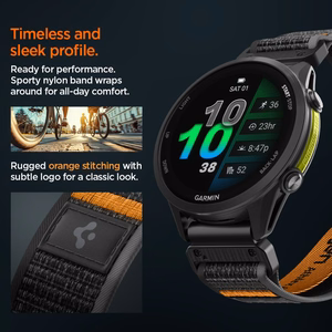 Spigen Athlex Air Strap for Garmin QuickFit 22mm - Black and Orange