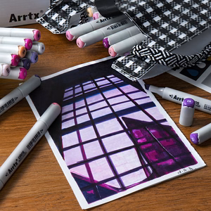 Double-sided Marker Pens ARRTX Oros, 24 Colours, purple tone shade