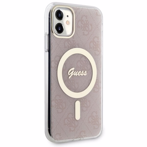 Guess GUHMN61H4STP iPhone 11 6.1" vaaleanpunainen/vaaleanpunainen hardcase 4G MagSafe