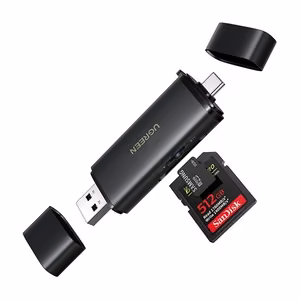 Ugreen 65024 2in1 USB-C / USB-A SD 4.0 UHS-II -kortinlukija - musta