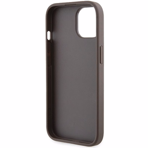 Guess Grip Stand 4G Triangle Strass Suojakuori iPhone 15:lle - ruskea
