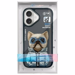 NIMMY Suojakuori COOL&CUTE 2.0 Koira iPhone 16:lle musta