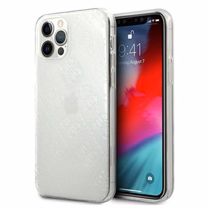 Guess GUHCP12L3D4GTR iPhone 12 Pro Max 6.7" läpinäkyvä kovakotelo 4G 3D kuvio kokoelma