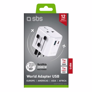 SBS TEADAPTUSBTCUNI USB-C USB-A Universaali Matkasovitin - valkoinen