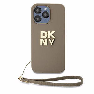 DKNY Wrist Strap Stock Logo Suojakuori iPhone 15 Pro Max:lle - Beige
