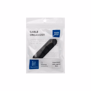 Blue Star PJ-OCZ23 silicone self-adhesive organizer for 4 cables - black (1 pc.)