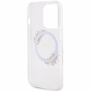 Guess IML Flowers Wreatch MagSafe iPhone 15 Pro Max Case - Clear