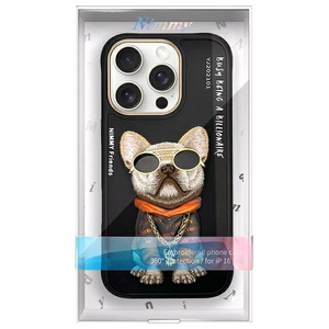 NIMMY Suojakuori GLASSES COOL DOG iPhone 16 Pro:lle musta
