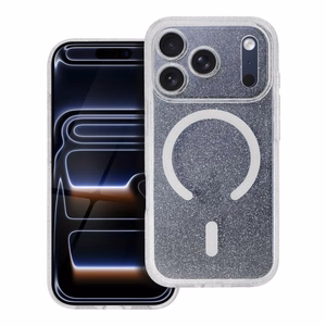 Suojakuori iPhone 17 PRO:lle Clear Mag Cover (STR / CAMERA PROTECTION) yhteensopiva MagSafen kanssa läpinäkyvä glitter