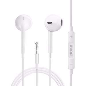 BWOO langalliset kuulokkeet 3,5 mm stereo valkoinen