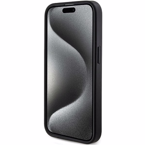 Guess-suojakuori iPhone 15 Pro Max 6,7' GUHMP15XG4GFRK musta HC MAGSAFE PU 4G RING CLASSIC LOGO