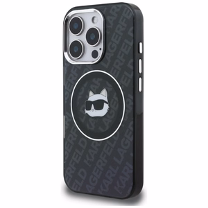 Karl Lagerfeld IML Choupette Head Logo MagSafe Suojakuori iPhone 16 Pro - musta
