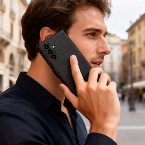 Tech-Protect Wallet suojakuori Samsung Galaxy A57 5G:lle musta ja punainen