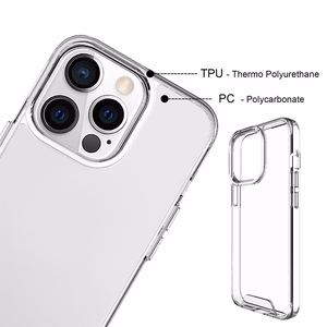 Hybrid Crystal suojakuori iPhone 16 Pro Max 6,9 läpinäkyvä iso reikä