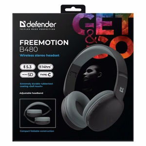 KUULOKKEET Defender BLUETOOTH FREEMOTION B480 MUSTA