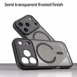 Musta magneettinen mattapintainen iskunkestävä PC- ja TPU-suojakuori puhelimelle iPhone 18 Pro / 17 Pro