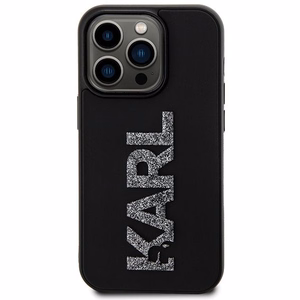 Karl Lagerfeld Suojakuori iPhone 15 Pro Max:lle KLHCP15X3DMBKCK (3D Logo Glitter) musta