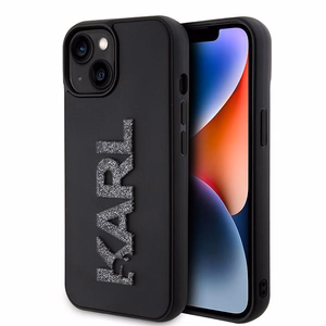 Karl Lagerfeld Suojakuori iPhone 15 6,1 KLHCP15S3DMBKCK musta HC 3D Logo Glitter
