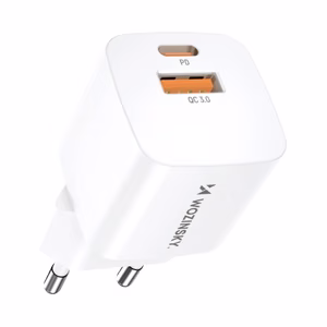 Wozinsky CMWCW 20W USB-C / USB-A seinälaturi - valkoinen