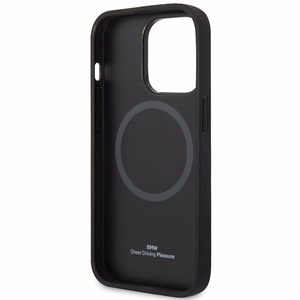 BMW BMHMP14L22RPSR burgundinpunainen nahkainen istuinkuvioinen suojakuori iPhone 14 Pro 6.1 MagSafe