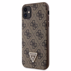 Guess GUHCN61P4TDSCPW Suojakuori iPhone 11 / Xr:lle - ruskea Crossbody 4G Metal Logo