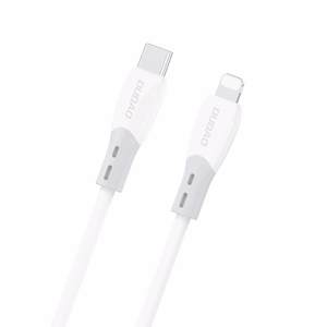 Dudao L25SX 30W USB-C - Lightning -kaapeli pehmeällä silikonisuojalla 1m - valkoinen