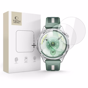 Tech-Protect Glass Fit+ 2 kappaleen karkaistu lasi Huawei Watch GT 6 46mm:lle - Läpinäkyvä