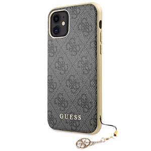 Guess GUHCN61GF4GGR iPhone 11 6.1" / Xr harmaa / harmaa kova kotelo 4G Charms kokoelma