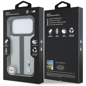 BMW M Perforated Stripe Logo MagSafe Suojakuori iPhone 17 Pro:lle - Harmaa