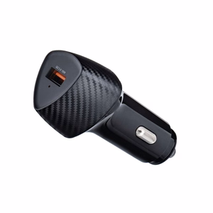 Autolaturi Forcell F-Energy Carbon USB A QC3.0 3A 18W CC50-1A musta