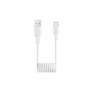 Puro 10W USB-A - USB-C kierrekaapeli 1m - Valkoinen